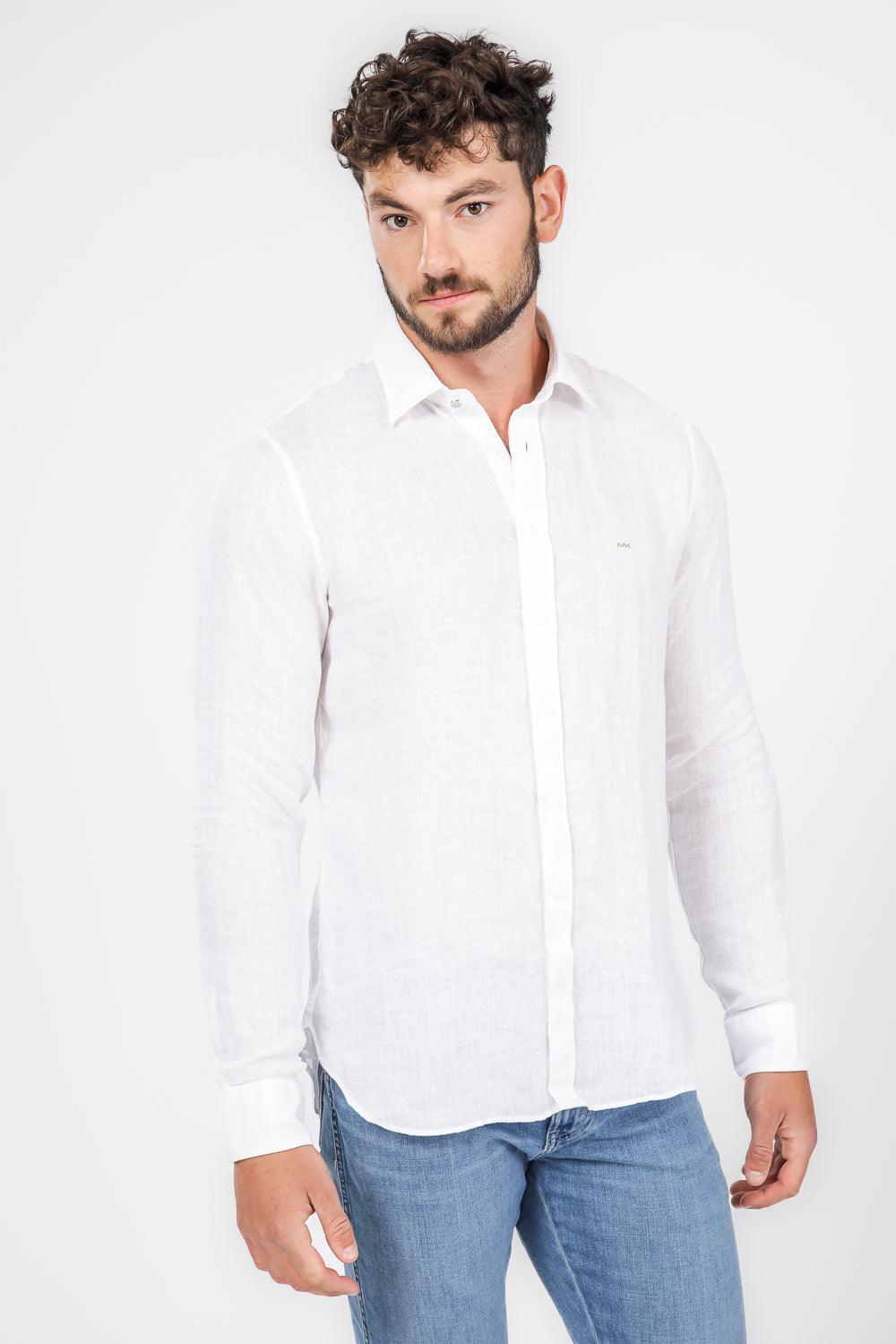 MICHAEL KORS - חולצה מכופתרת SLIM FIT בצבע לבן - MASHBIR//365