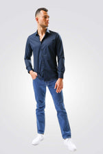 KENNETH COLE - חולצה מכופתרת SLIM FIT בצבע כחול - MASHBIR//365