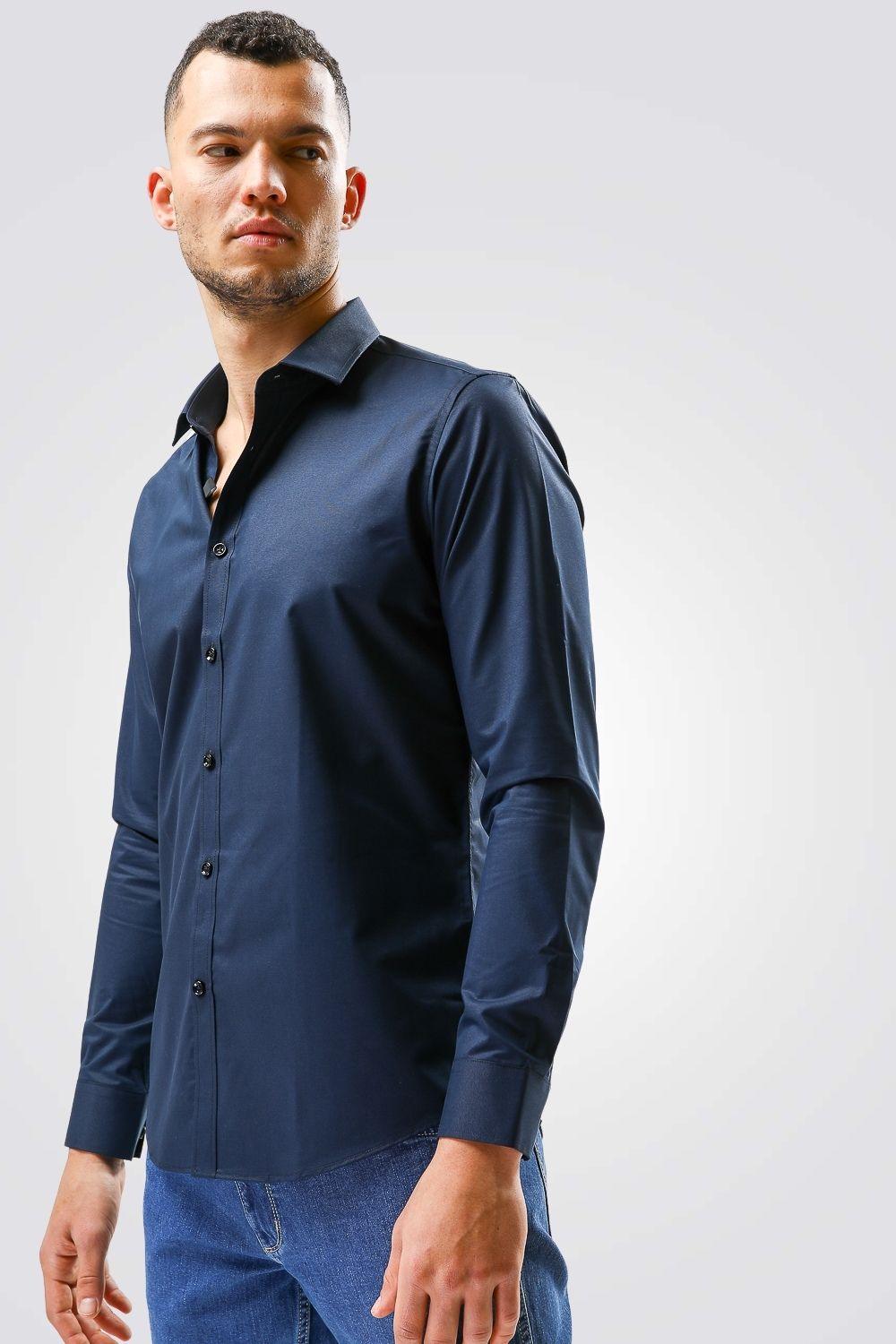 KENNETH COLE - חולצה מכופתרת SLIM FIT בצבע כחול - MASHBIR//365