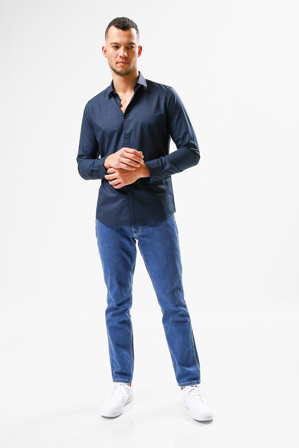 KENNETH COLE - חולצה מכופתרת SLIM FIT בצבע כחול - MASHBIR//365