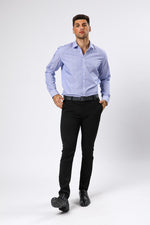 KENNETH COLE - חולצה מכופתרת SLIM FIT משבצות כחול - MASHBIR//365