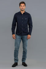 NAUTICA - חולצה מכופתרת כחול נייבי TAILORED FIT - MASHBIR//365