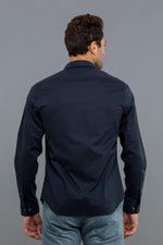 NAUTICA - חולצה מכופתרת כחול נייבי TAILORED FIT - MASHBIR//365