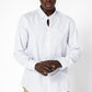 KENNETH COLE - חולצה מכופתרת כותנה בצבע לבן בעיטורים - MASHBIR//365 - 4