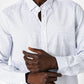 KENNETH COLE - חולצה מכופתרת כותנה בצבע לבן בעיטורים - MASHBIR//365 - 2