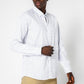 KENNETH COLE - חולצה מכופתרת כותנה בצבע לבן בעיטורים - MASHBIR//365 - 1