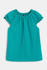 OKAIDI - חולצה רקומה בצבע ירוק לילדות - MASHBIR//365