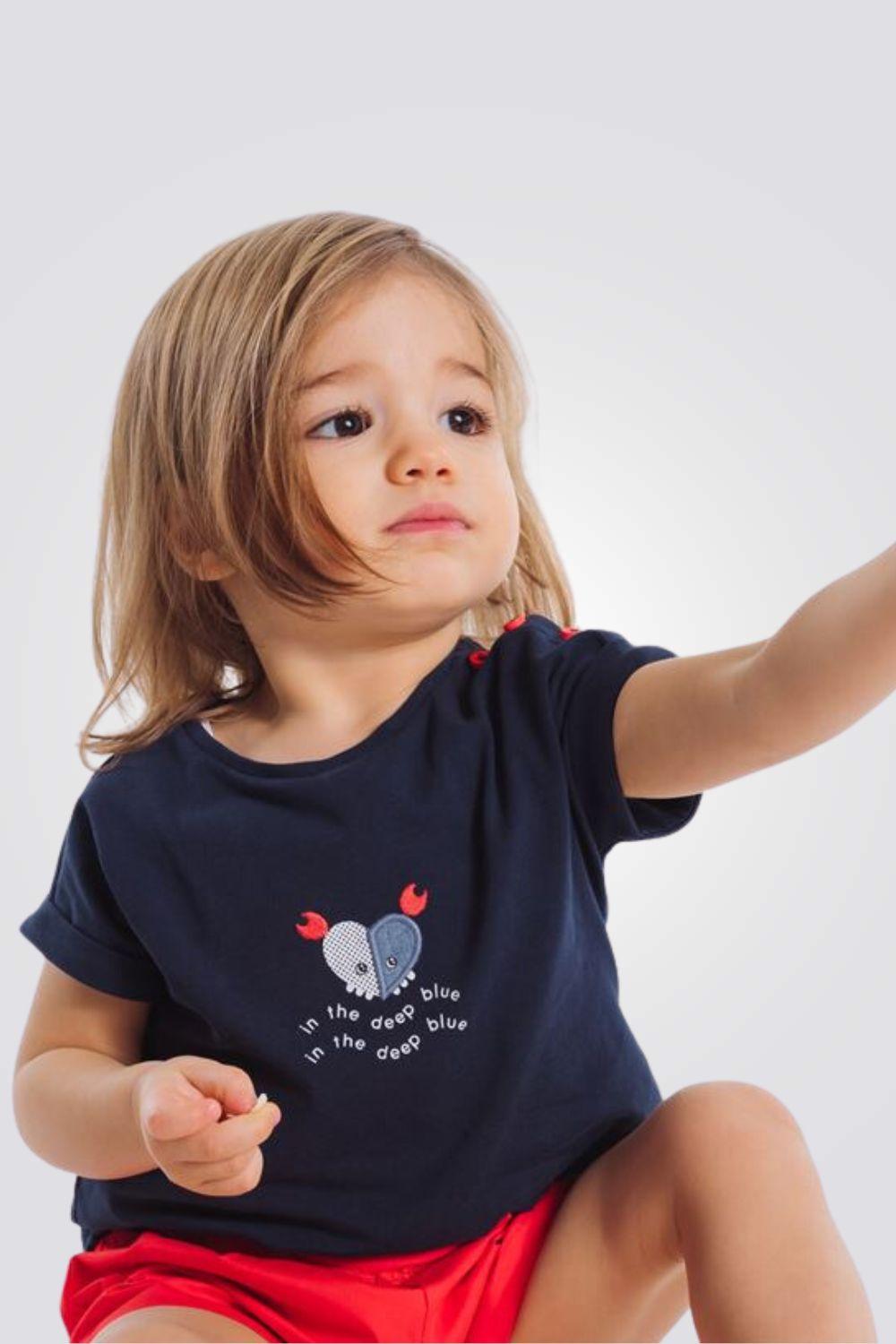 OBAIBI - חולצה רקומה נייבי לתינוקות - MASHBIR//365