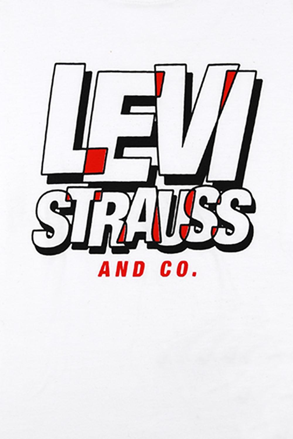 LEVI'S - חולצה שרוול ארוך LEVI'S לבן בהדפס גרפי לנערים - MASHBIR//365