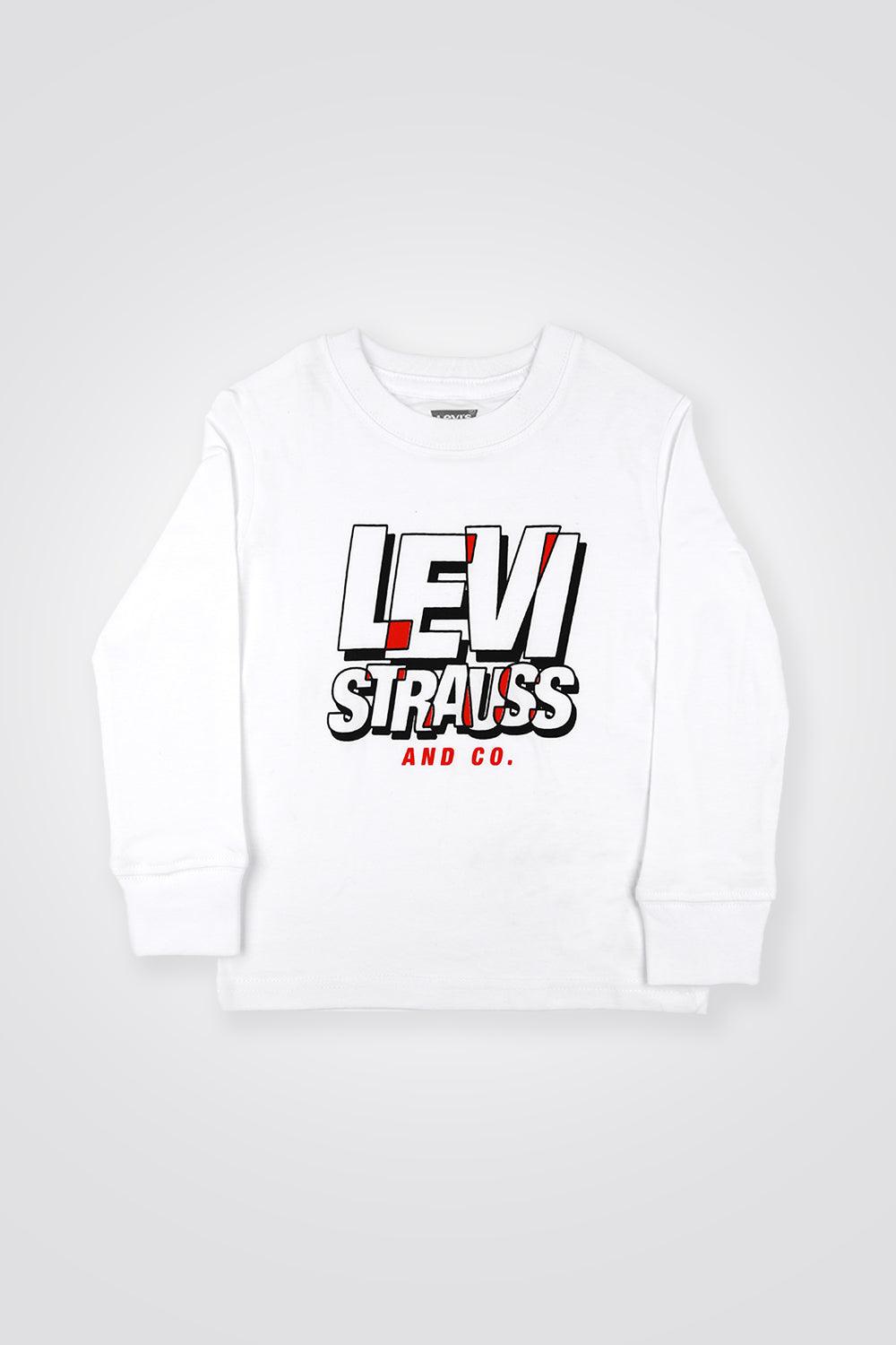 LEVI'S - חולצה שרוול ארוך LEVI'S לבן בהדפס גרפי לנערים - MASHBIR//365