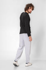 DELTA - חולצה שרוול ארוך צווארון עגול SLIM בצבע שחור - MASHBIR//365