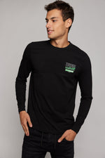 EMPORIO VALENTINI - חולצה שחורה עם הדפס לוגו ירוק - MASHBIR//365