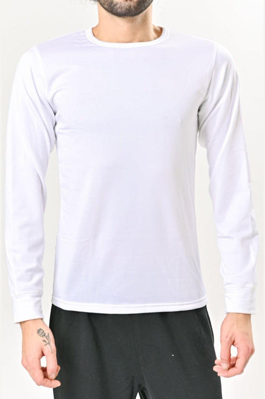 DIADORA - חולצה תרמית צווארון עגול בצבע לבן - MASHBIR//365