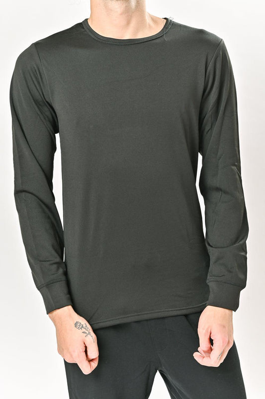 DIADORA - חולצה תרמית צווארון עגול בצבע שחור - MASHBIR//365