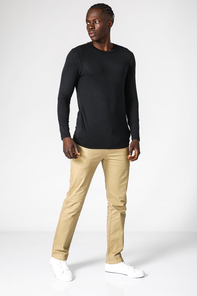 DELTA - חולצה תרמית צווארון עגול - SLIM FIT בצבע שחור - MASHBIR//365