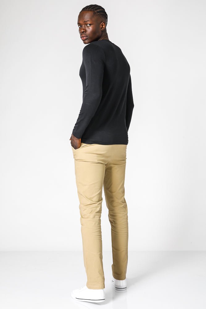 DELTA - חולצה תרמית צווארון עגול - SLIM FIT בצבע שחור - MASHBIR//365