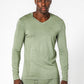 DELTA - חולצה תרמית צווארון וי - SLIM FIT בצבע ירוק - MASHBIR//365 - 1