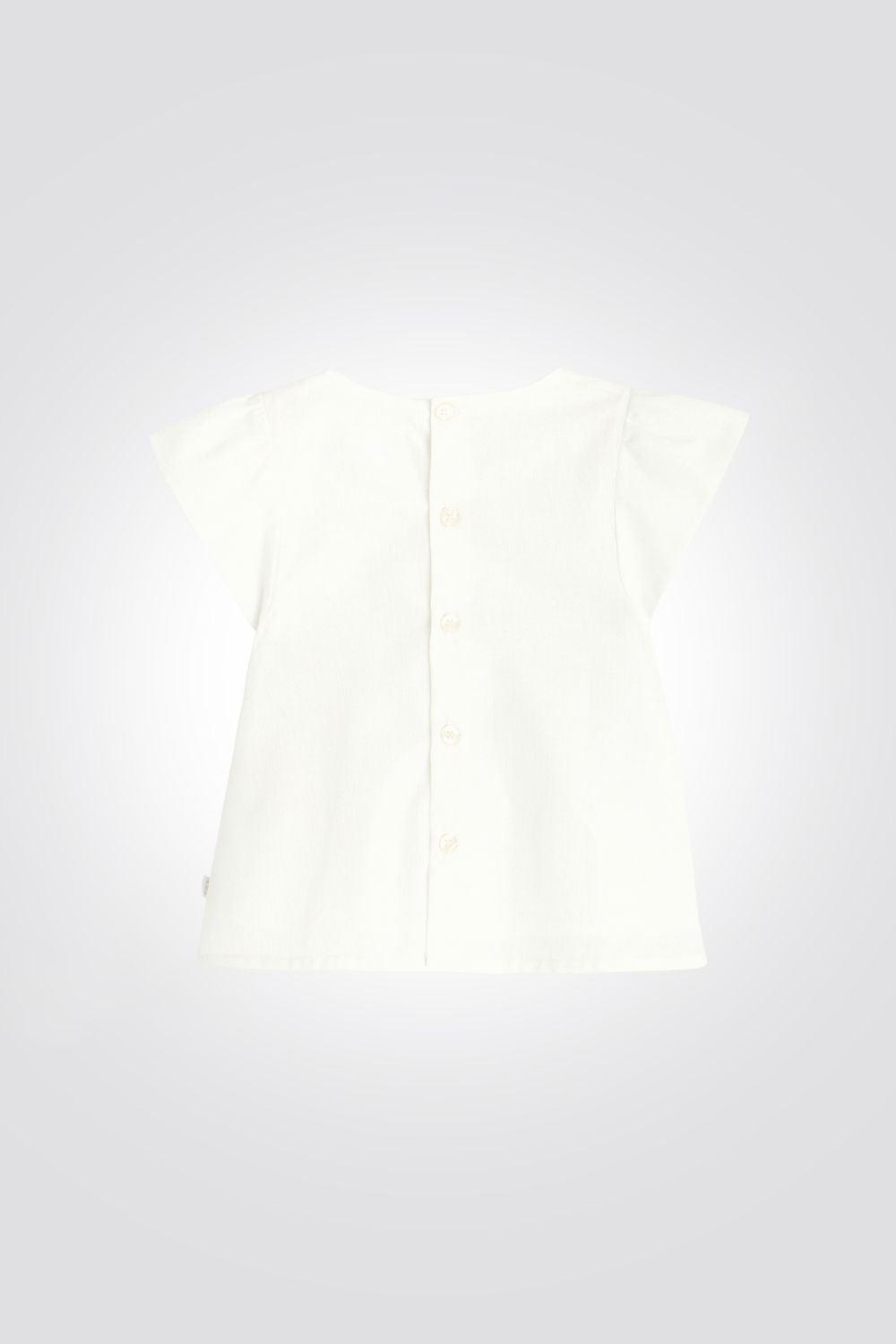 OBAIBI - חולצה צווארון עגול בצבע לבן לתינוקות - MASHBIR//365