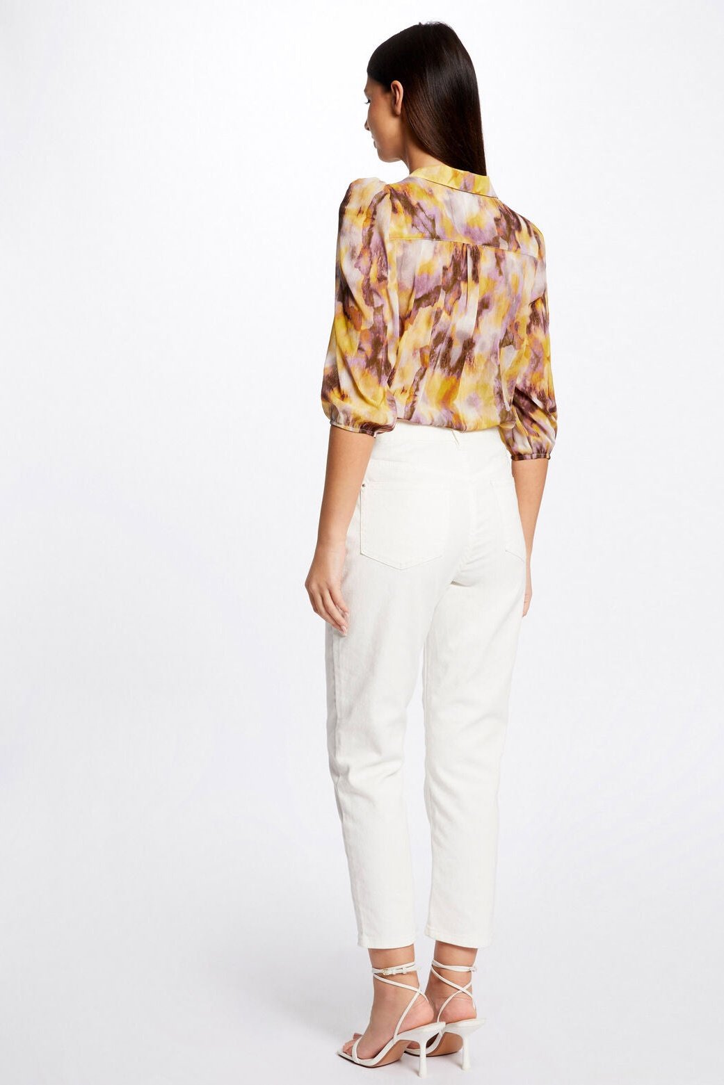 MORGAN - חולצת 3/4 עם הדפס אברקסטי בשילוב צבעים - MASHBIR//365