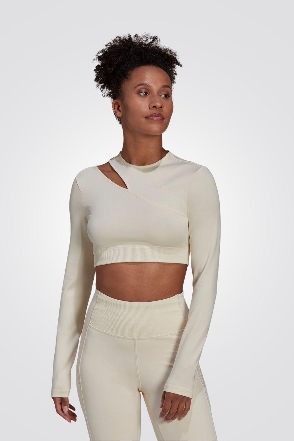 ADIDAS - חולצת אימון שרוול ארוך HYPERGLAM בצבע לבן - MASHBIR//365