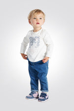 OBAIBI - חולצת אוסלו עם רקע כחול מלבני לתינוקות - MASHBIR//365