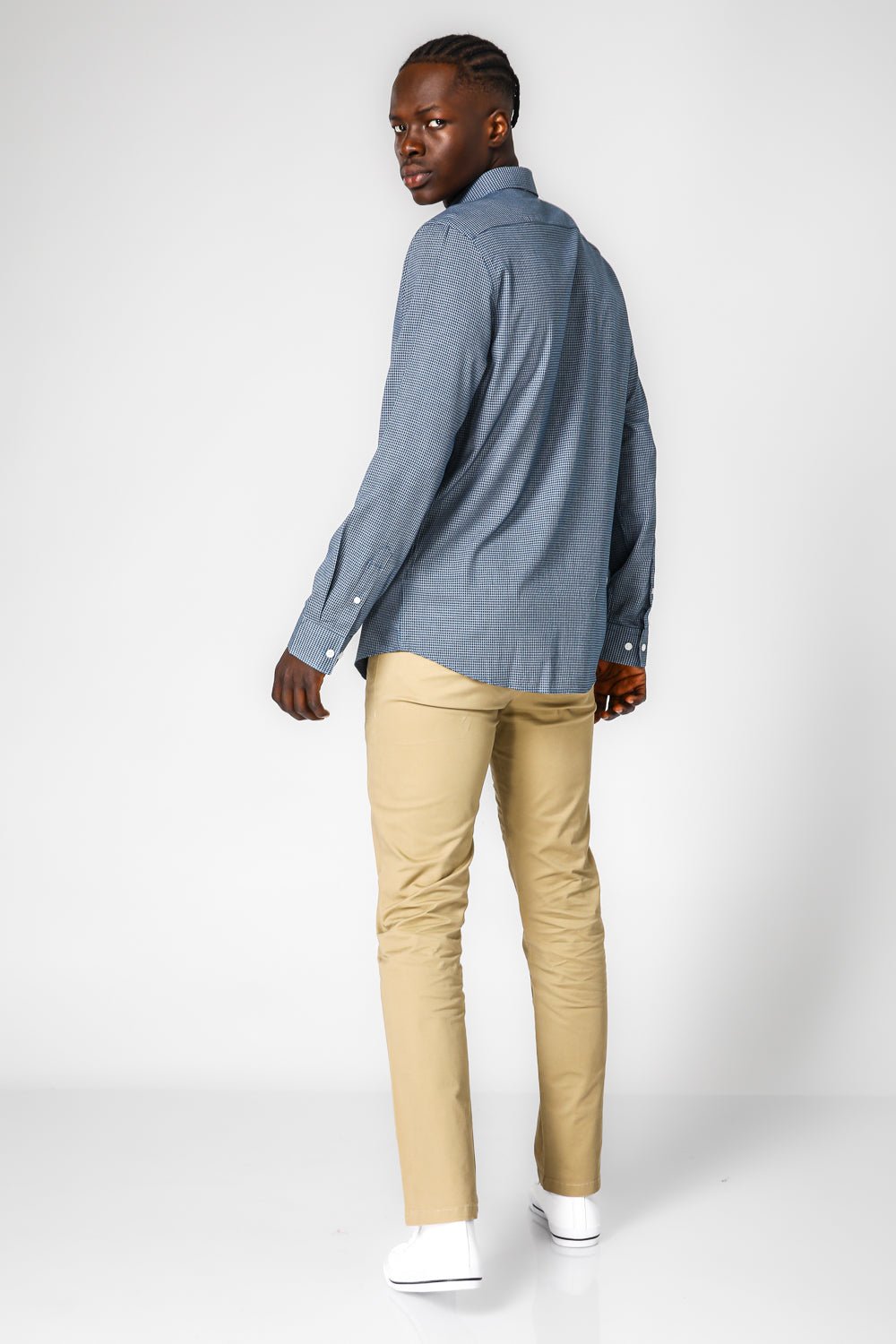 KENNETH COLE - חולצת במבוק לייקרה משובצת - MASHBIR//365