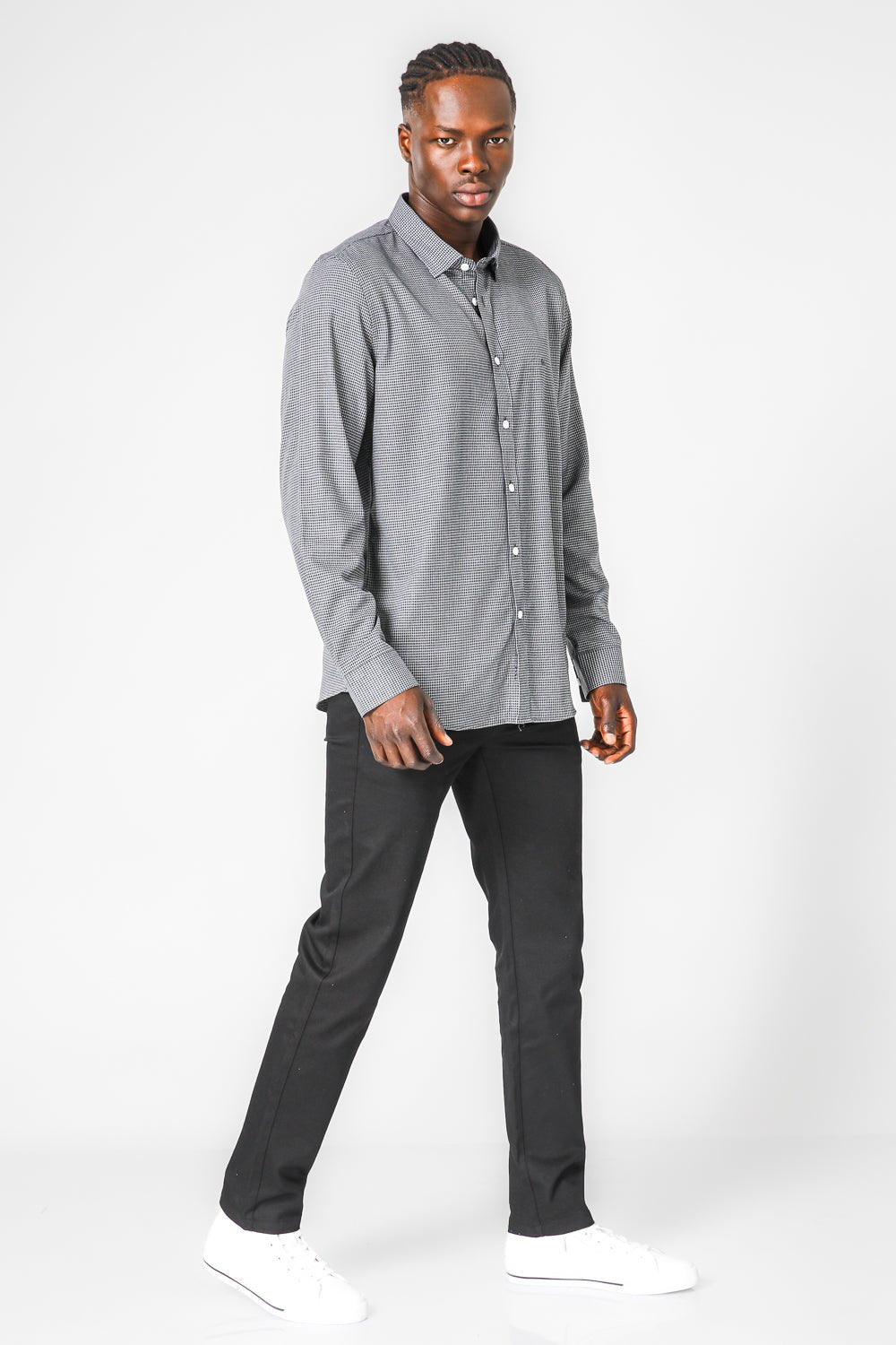 KENNETH COLE - חולצת במבוק לייקרה משובצת - MASHBIR//365