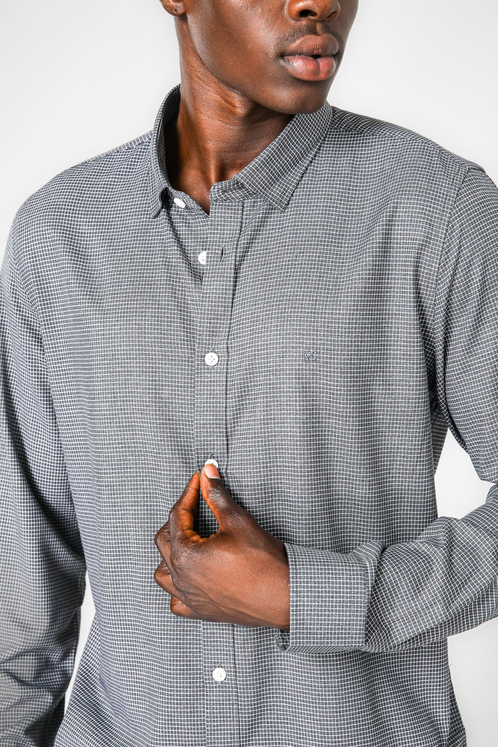 KENNETH COLE - חולצת במבוק לייקרה משובצת - MASHBIR//365