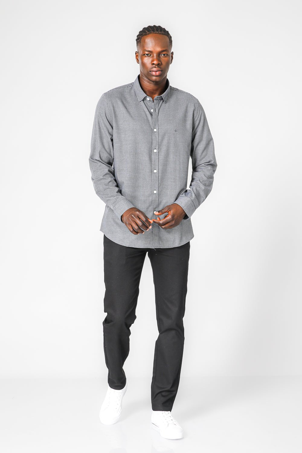 KENNETH COLE - חולצת במבוק לייקרה משובצת - MASHBIR//365