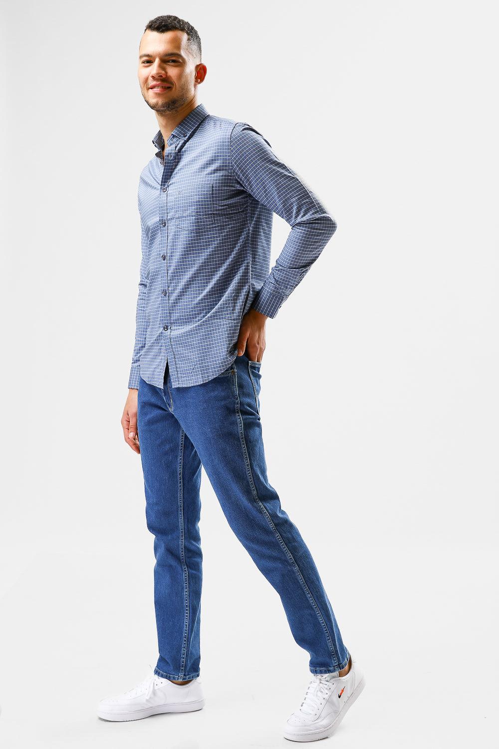 KENNETH COLE - חולצת במבוק מוברשת בצבע תכלת - MASHBIR//365