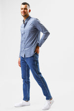 KENNETH COLE - חולצת במבוק מוברשת בצבע תכלת - MASHBIR//365