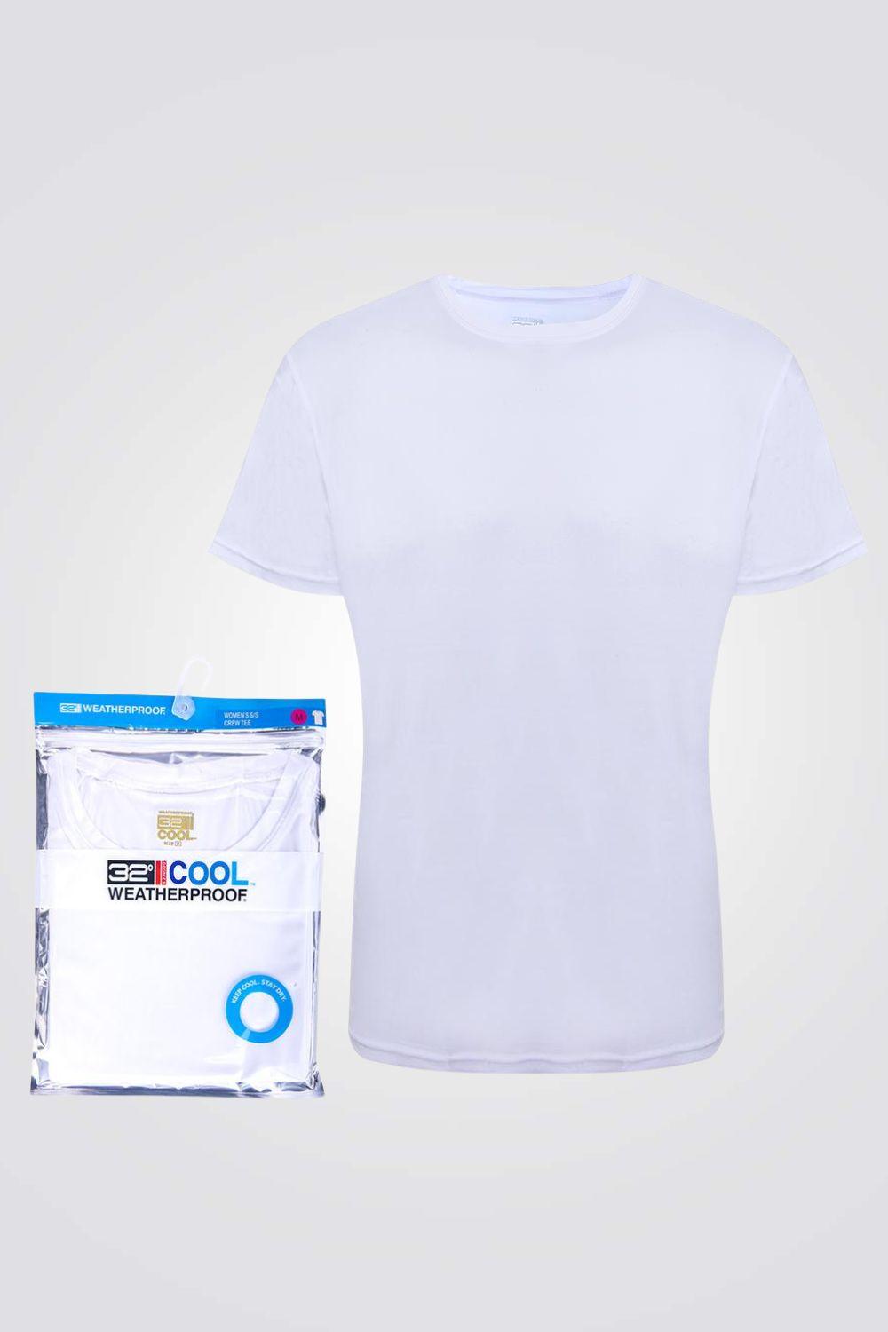 COOL 32 - חולצת דרייפיט לנשים צווארון עגול בצבע לבן - MASHBIR//365