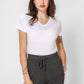 COOL 32 - חולצת דרייפיט לנשים צווארון וי בצבע לבן - MASHBIR//365 - 1