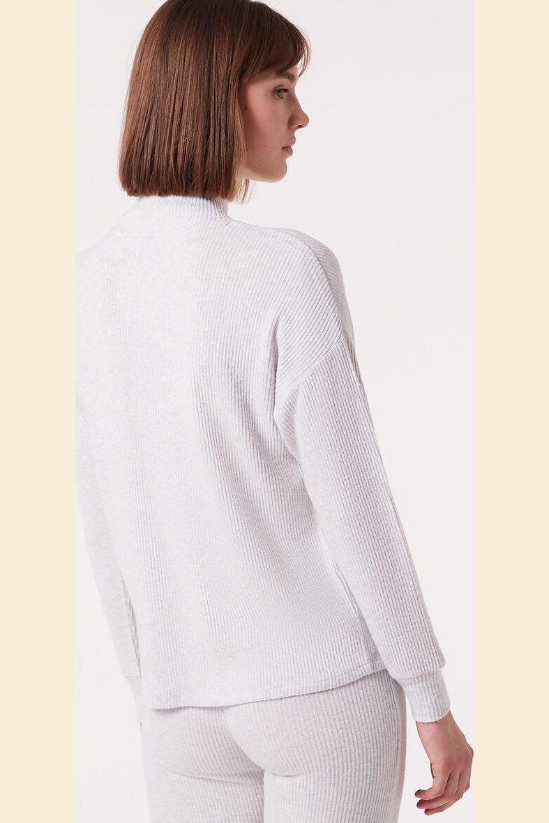 ETAM - חולצת פיג'מה אריג BATIA אפור בהיר - MASHBIR//365