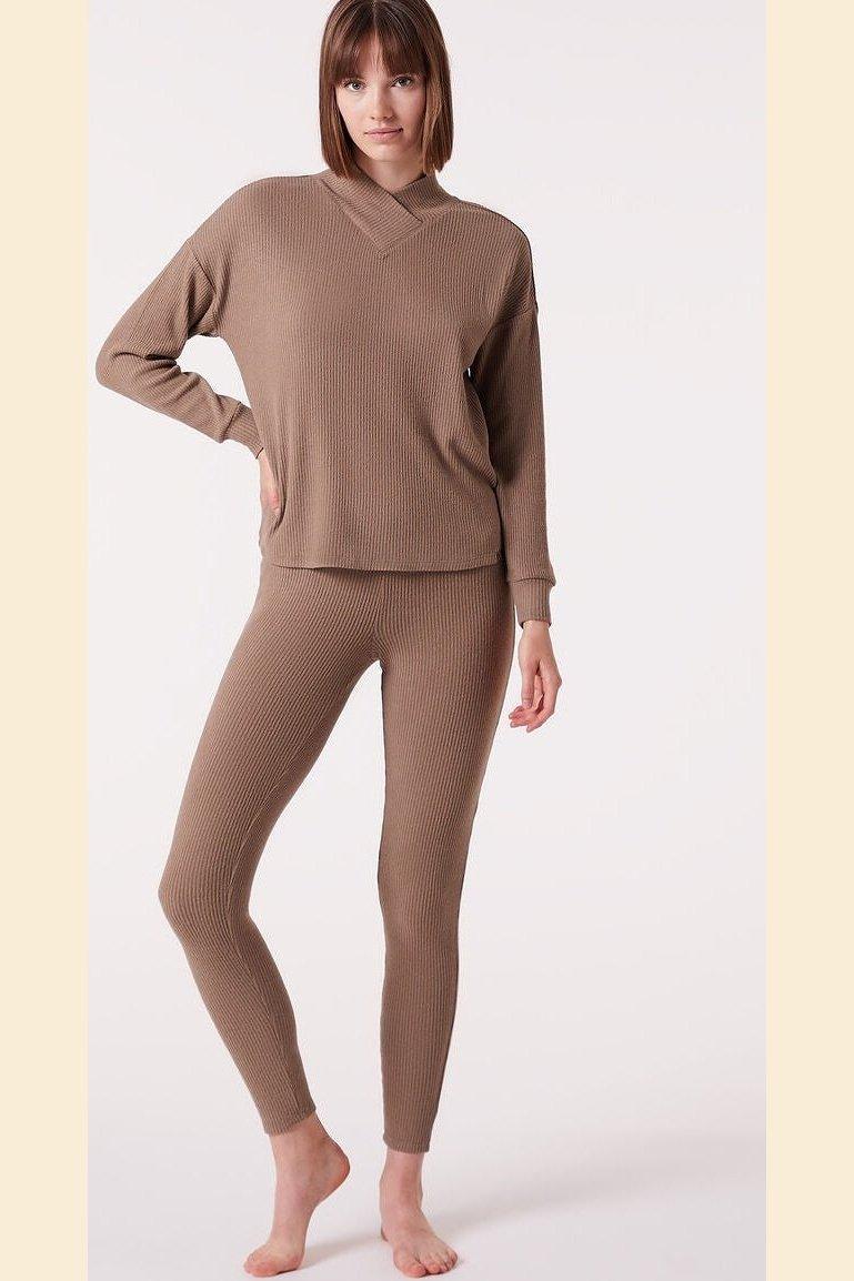 ETAM - חולצת פיג'מה אריג BATIA חאקי - MASHBIR//365