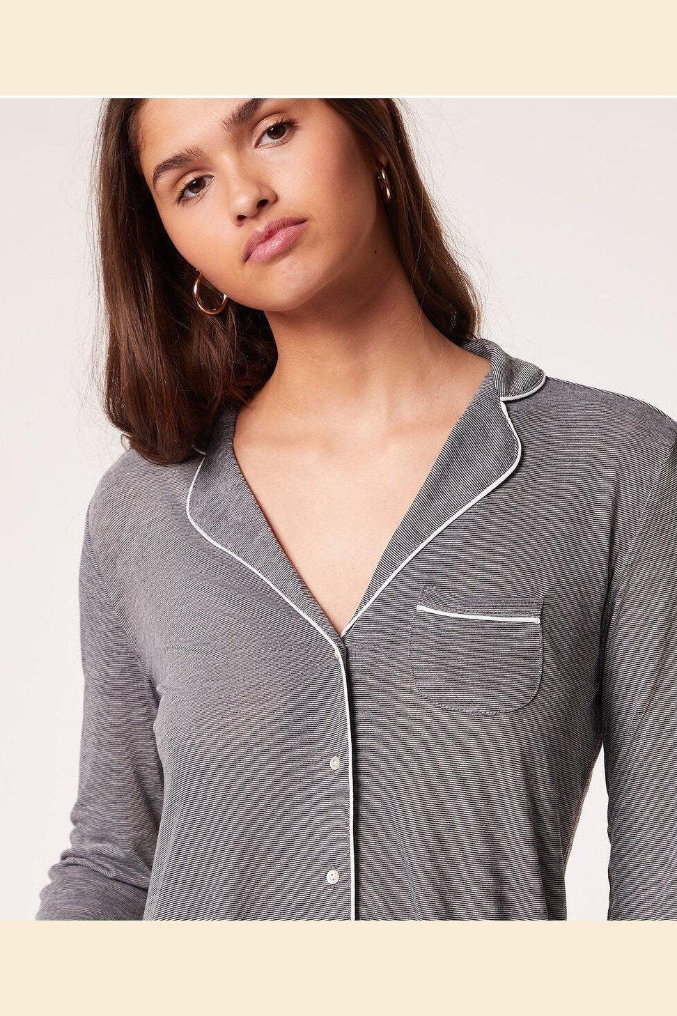 ETAM - חולצת פיג'מה ארוכה WARM DAY אפור - MASHBIR//365