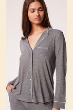 ETAM - חולצת פיג'מה ארוכה WARM DAY אפור - MASHBIR//365