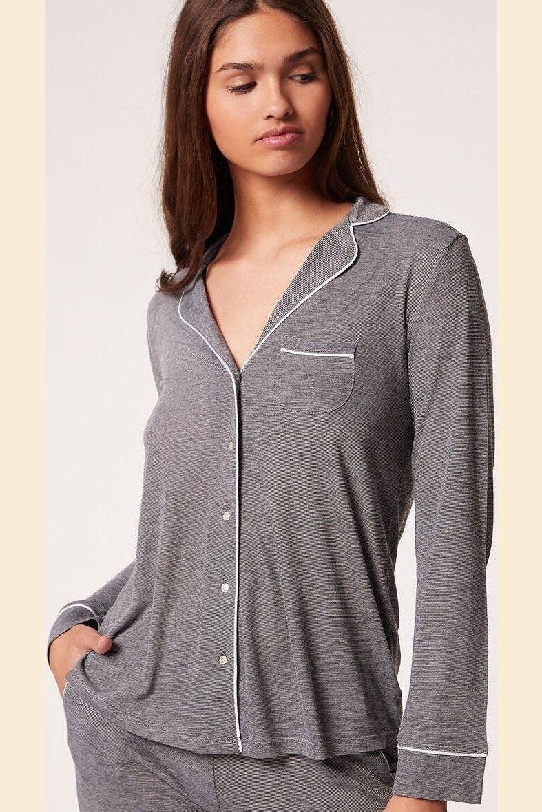 ETAM - חולצת פיג'מה ארוכה WARM DAY אפור - MASHBIR//365