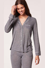 ETAM - חולצת פיג'מה ארוכה WARM DAY אפור - MASHBIR//365