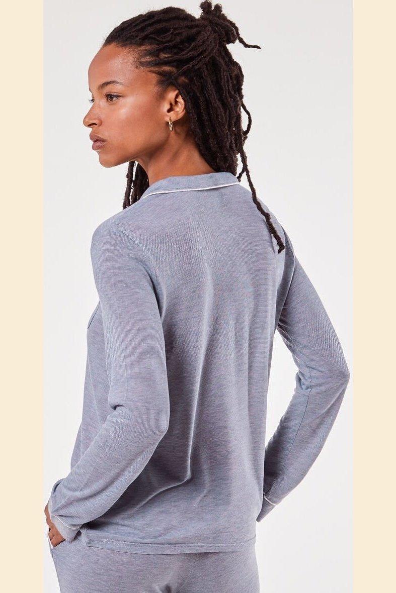 ETAM - חולצת פיג'מה ארוכה WARM DAY כחול - MASHBIR//365