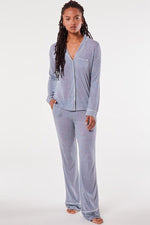 ETAM - חולצת פיג'מה ארוכה WARM DAY כחול - MASHBIR//365