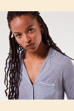 ETAM - חולצת פיג'מה ארוכה WARM DAY כחול - MASHBIR//365