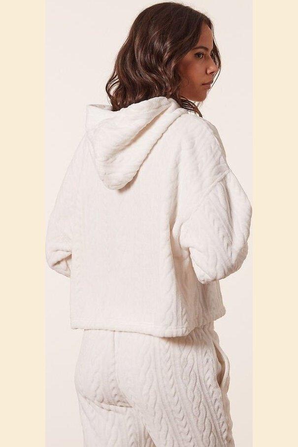 ETAM - חולצת פיג'מה פליז CLORIE לבן - MASHBIR//365