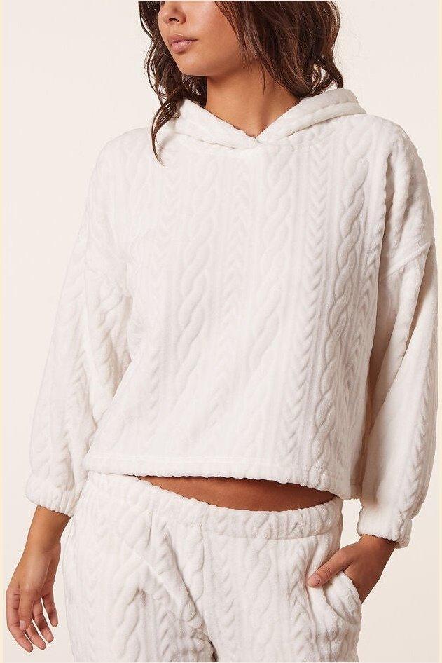 ETAM - חולצת פיג'מה פליז CLORIE לבן - MASHBIR//365