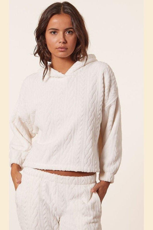 ETAM - חולצת פיג'מה פליז CLORIE לבן - MASHBIR//365