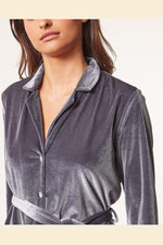 ETAM - חולצת פיג'מה קטיפה VELVETY אפור - MASHBIR//365