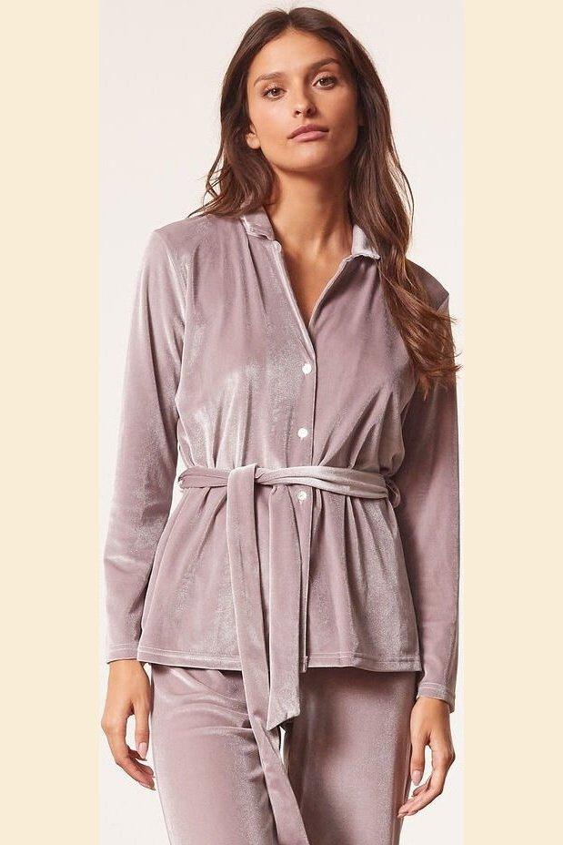 ETAM - חולצת פיג'מה קטיפה VELVETY סגול לילך - MASHBIR//365