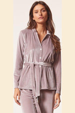 ETAM - חולצת פיג'מה קטיפה VELVETY סגול לילך - MASHBIR//365
