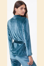 ETAM - חולצת פיג'מה קטיפה VELVETY טורקיז - MASHBIR//365