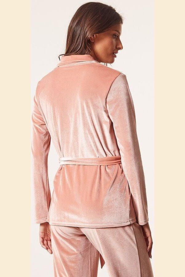 ETAM - חולצת פיג'מה קטיפה VELVETY ורוד בהיר - MASHBIR//365